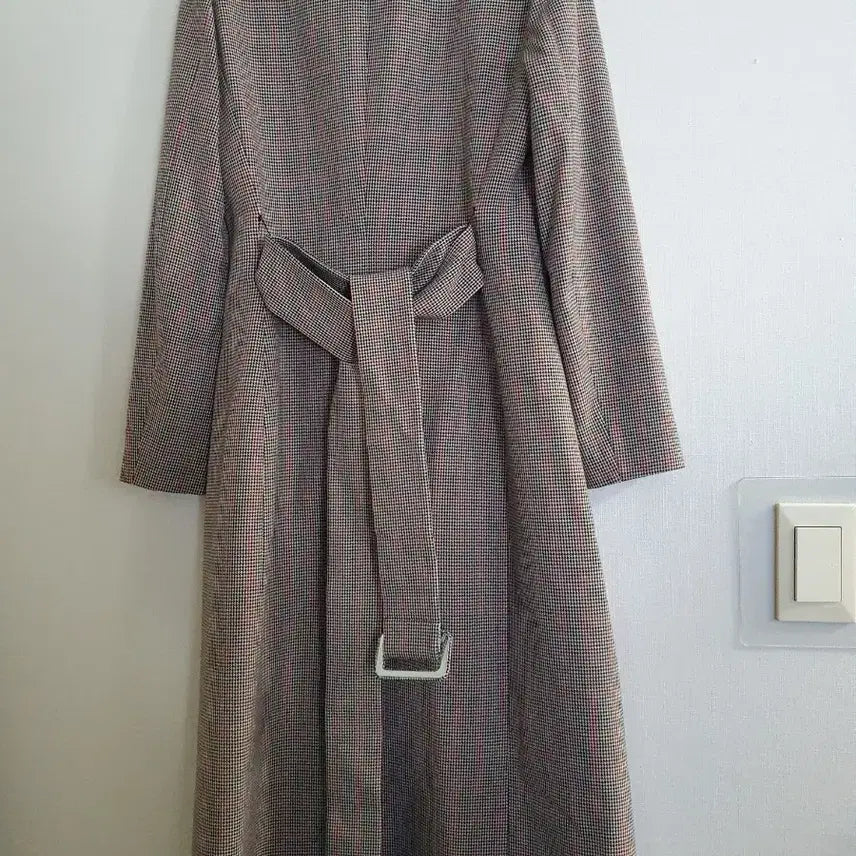 [BUNJANG] MOJO.S.PHINE Check Belt Long Coat / MOJO.S.PHINE 체크 벨트 롱 코트 55