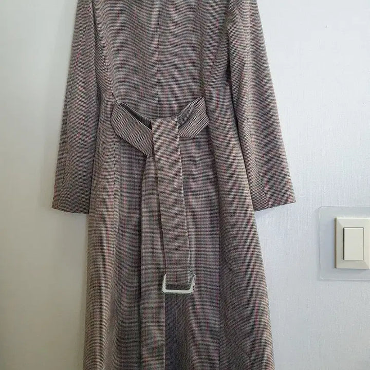 [BUNJANG] MOJO.S.PHINE Check Belt Long Coat / MOJO.S.PHINE 체크 벨트 롱 코트 55