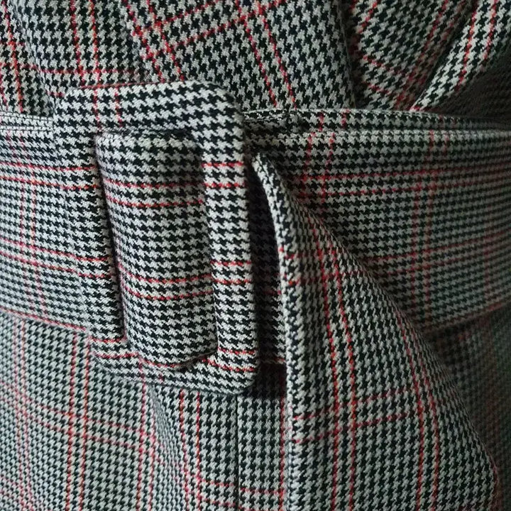 [BUNJANG] MOJO.S.PHINE Check Belt Long Coat / MOJO.S.PHINE 체크 벨트 롱 코트 55