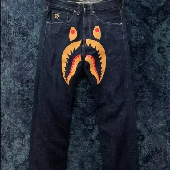 [BUNJANG] BAPE Shark Denim Pants / OG 베이프 샤크 데님팬츠