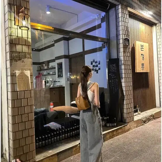 [BUNJANG] Mood Nine Denim Wide Leg Overalls Pants (New) / 무드나인 제작 멜빵 와이드 팬츠 새상품