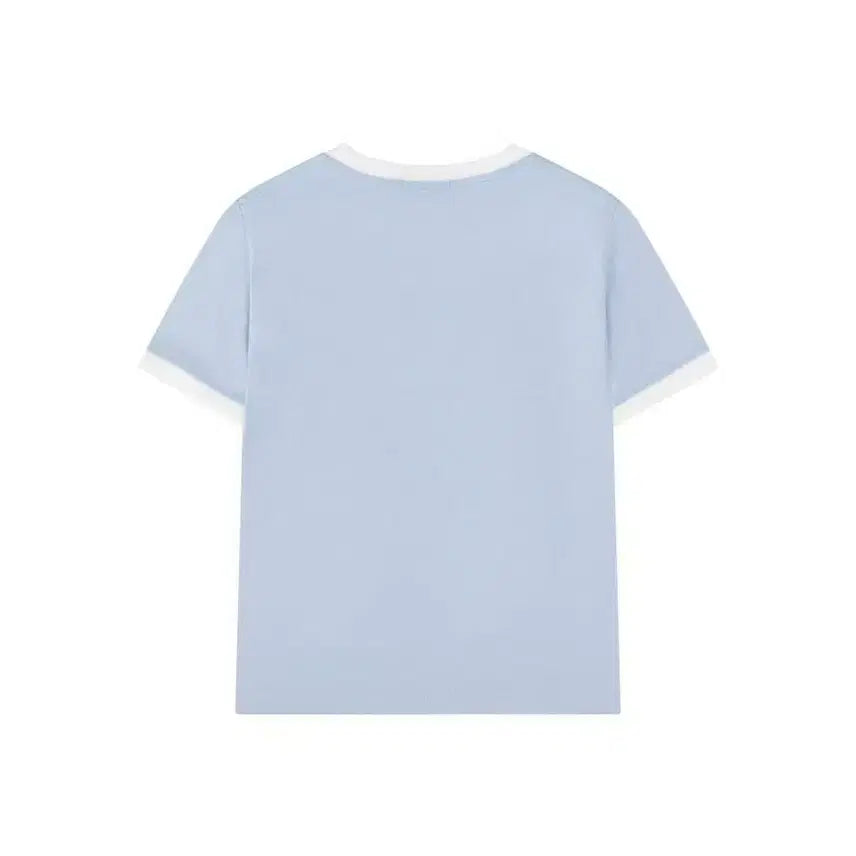 [BUNJANG] La Laurenlaff Bear Patchwork T-shirt / 라 로렌라프 반팔 칼라 패치 자수 캐릭터