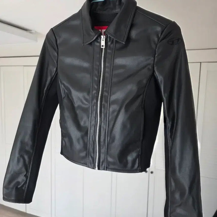[BUNJANG] DISEL Logo Applique Biker Jacket / 디절(DISEL) 로고 아플리케 바이커 자켓