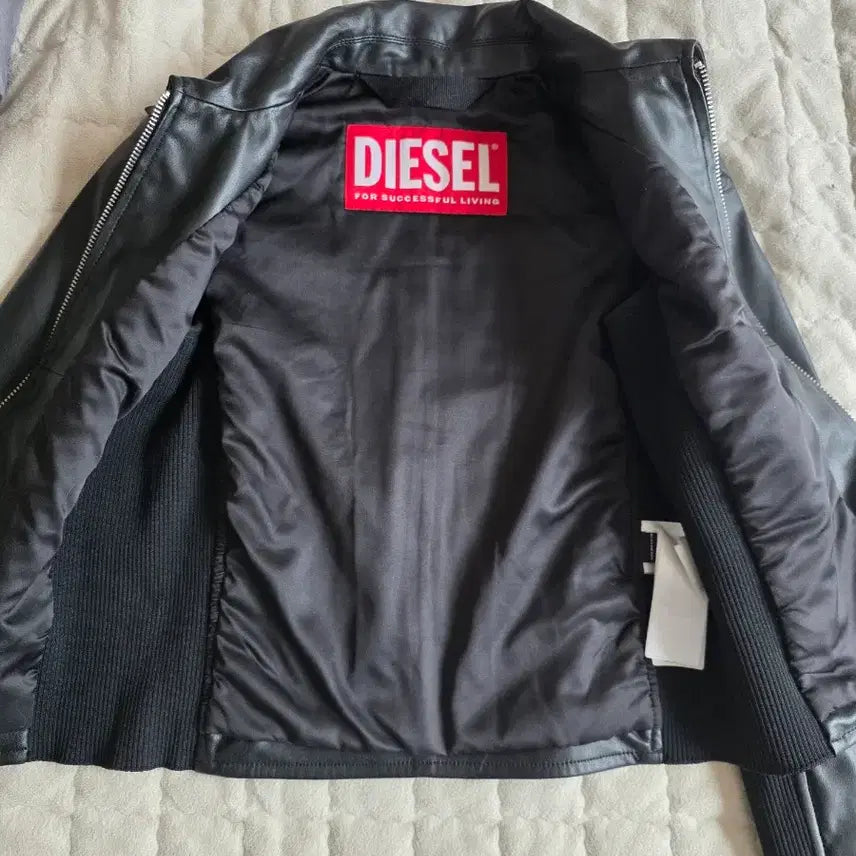 [BUNJANG] DISEL Logo Applique Biker Jacket / 디절(DISEL) 로고 아플리케 바이커 자켓