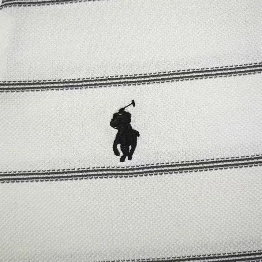 [BUNJANG] Ralph Lauren Classic Embroidered Logo Striped T-shirt / 랄프 클래식 자수 라이더 로고 비즈니스 스트라이프 캐주얼 반팔티