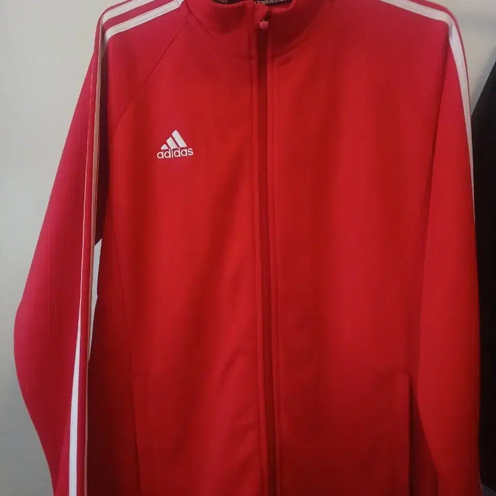 [BUNJANG] Adidas Red Tri-Stripe Track Jacket L / 아디다스 빨간색 삼선 트랙 자켓 L