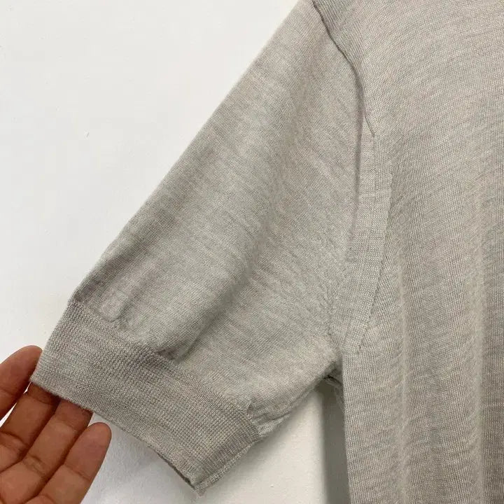 [BUNJANG] 23KU Half Sleeve Wool Knit Sweater / 빈티지 23KU 하프 슬리브 울 니트