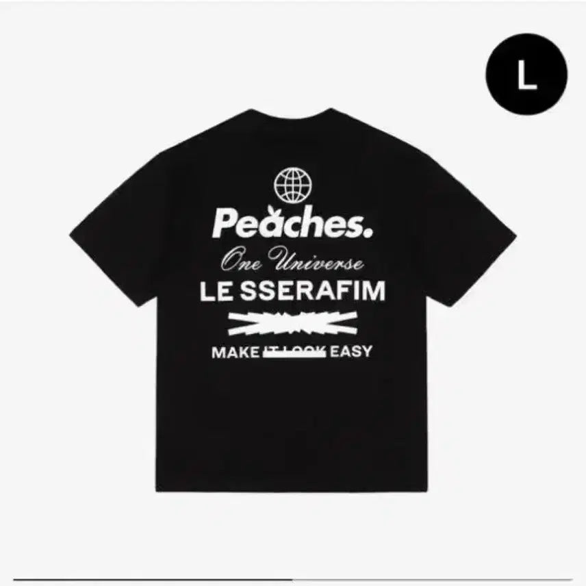 [BUNJANG] Le Sserafim x Peaches T-Shirt (L) / 르세라핌 x 피치스 티셔츠 L