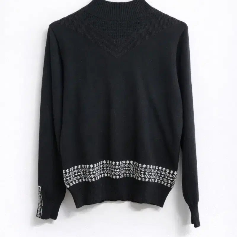[SOLD OUT] 블랙 패턴 포인트 니트 스웨터