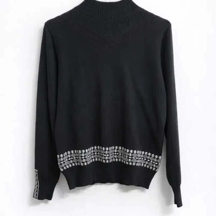 [SOLD OUT] 블랙 패턴 포인트 니트 스웨터