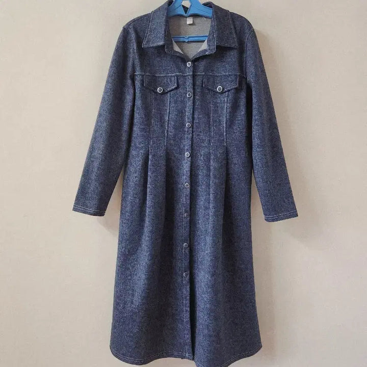 [BUNJANG] Spandex Denim Fit Long Dress / 스판 데님핏롱원피스(55~슬림66)