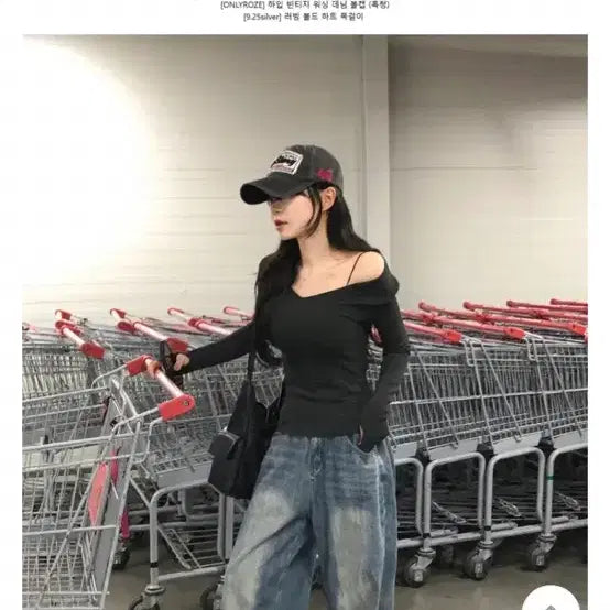 [BUNJANG] Dayroze Glam Ribbed Knit Long Sleeve Top / 에이블리 글램 골지 니트 긴팔티셔츠 팔아요 브이넥 니트 데이로제
