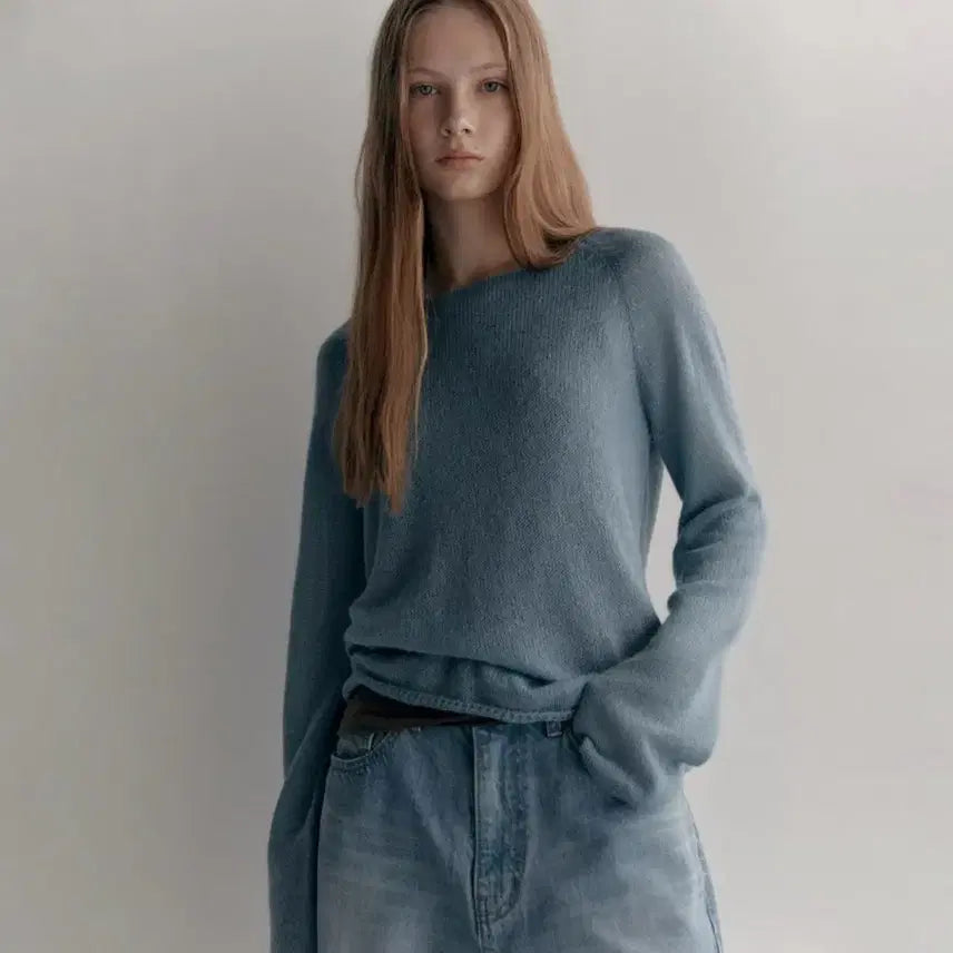 [SOLD OUT] 새상품) 로우클래식 KIDMOHAIR SWEATER 블루