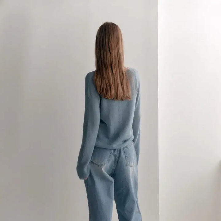 [SOLD OUT] 새상품) 로우클래식 KIDMOHAIR SWEATER 블루