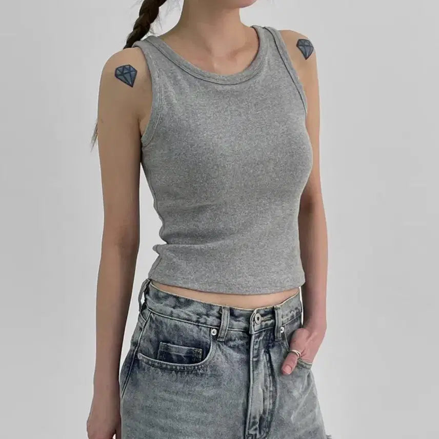 [BUNJANG] BlackUp Basic Ribbed Tank Top / [블랙업] 자체제작 베이직 골지나시 (미착용)