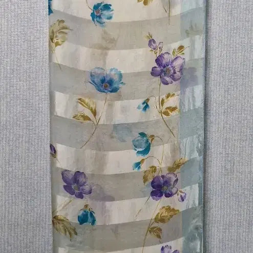 [BUNJANG] Hanae Mori Sky Blue Floral Silk Scarf / Hanae Mori 하늘색 패턴 스카프