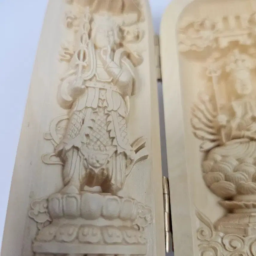 [BUNJANG] Wooden Buddha Statue Carving Screen / 목각 불상 조각 병풍