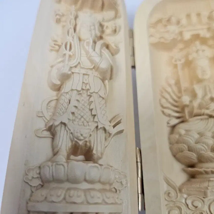 [BUNJANG] Wooden Buddha Statue Carving Screen / 목각 불상 조각 병풍