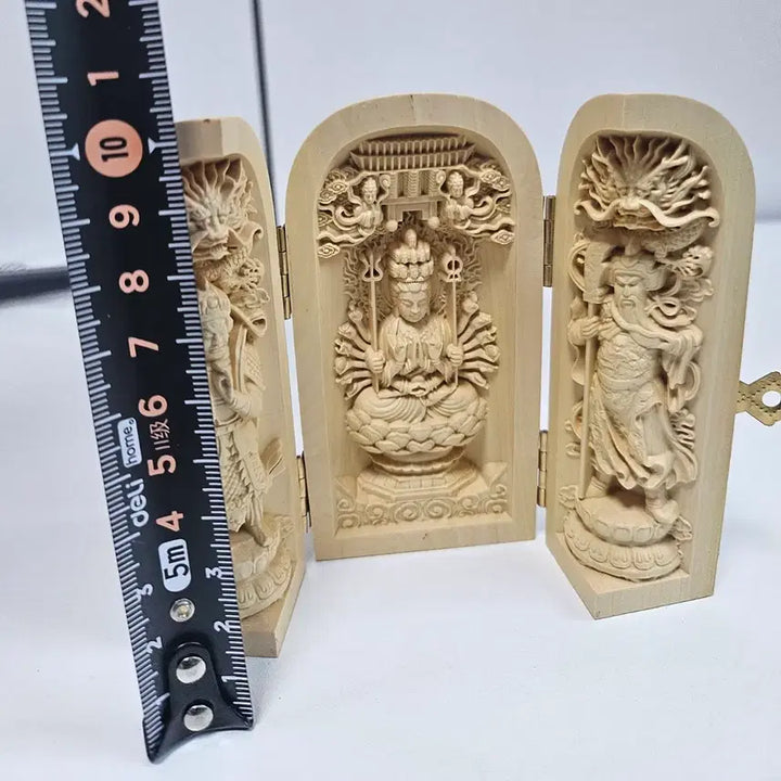 [BUNJANG] Wooden Buddha Statue Carving Screen / 목각 불상 조각 병풍