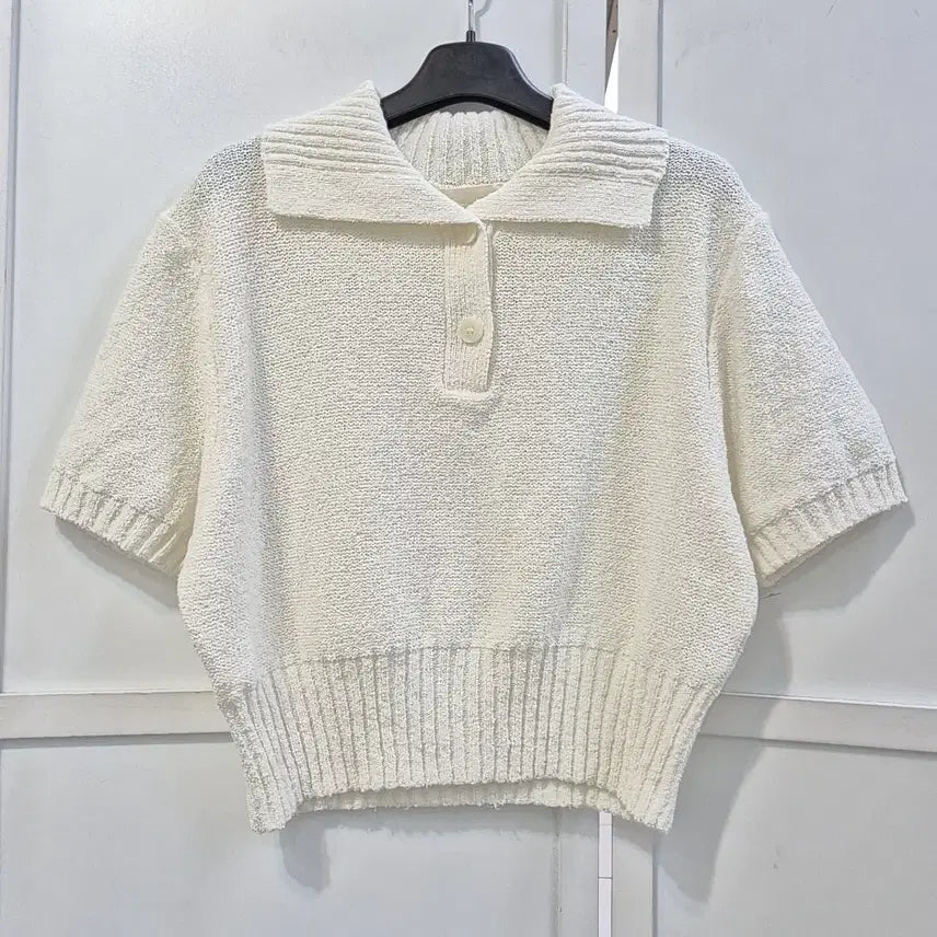 [BUNJANG] AWE Crop Short Sleeve Knit Top / 아위 크롭 반팔 니트티