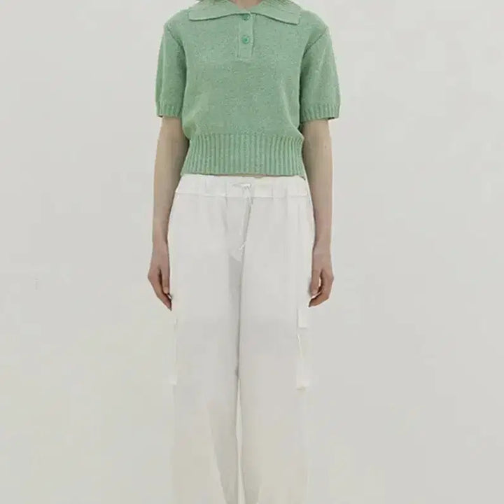 [BUNJANG] AWE Crop Short Sleeve Knit Top / 아위 크롭 반팔 니트티