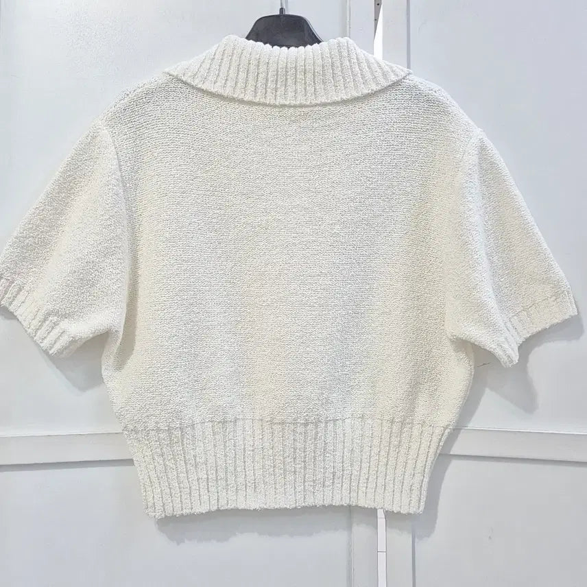 [BUNJANG] AWE Crop Short Sleeve Knit Top / 아위 크롭 반팔 니트티