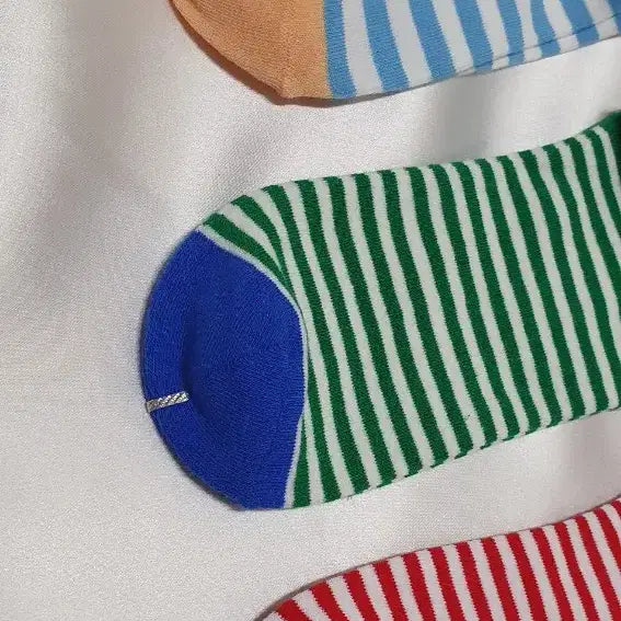 [BUNJANG] Bonne Maison Stripe Socks / 스킨 블루 그린 레드 스트라이프 Bonne Maison 본메종 양말