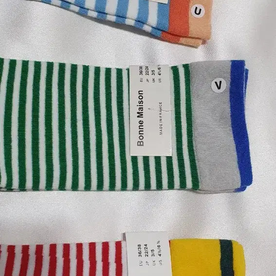 [BUNJANG] Bonne Maison Stripe Socks / 스킨 블루 그린 레드 스트라이프 Bonne Maison 본메종 양말