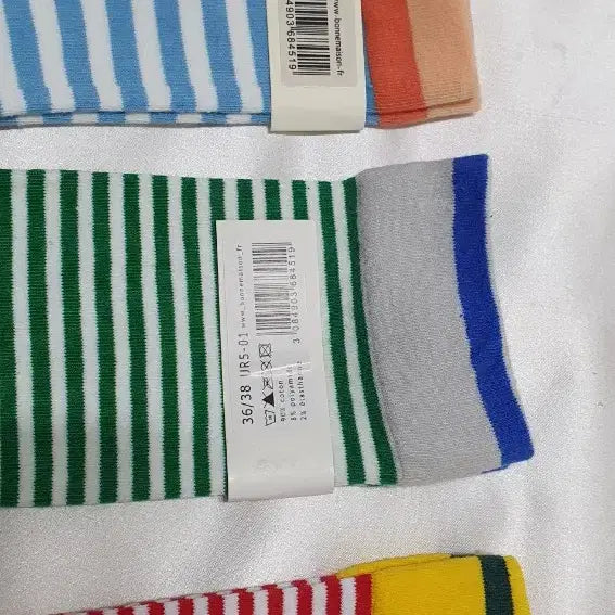 [BUNJANG] Bonne Maison Stripe Socks / 스킨 블루 그린 레드 스트라이프 Bonne Maison 본메종 양말