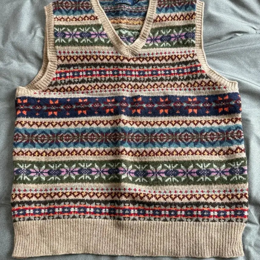 [BUNJANG] Polo Fair Isle Knit Sweater Vest / [M] 20FW 폴로 페어아일 니트 스웨터 베스트 조끼