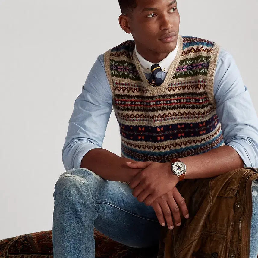 [BUNJANG] Polo Fair Isle Knit Sweater Vest / [M] 20FW 폴로 페어아일 니트 스웨터 베스트 조끼