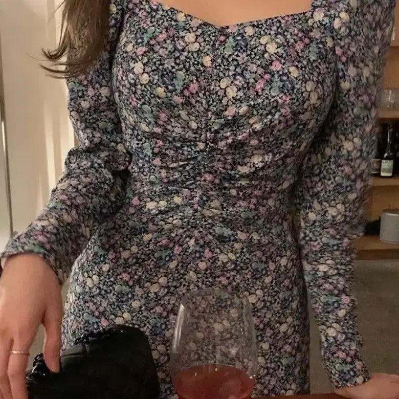[BUNJANG] Skinny Pig Floral Long Dress / 스키니피그 플라워 원피스