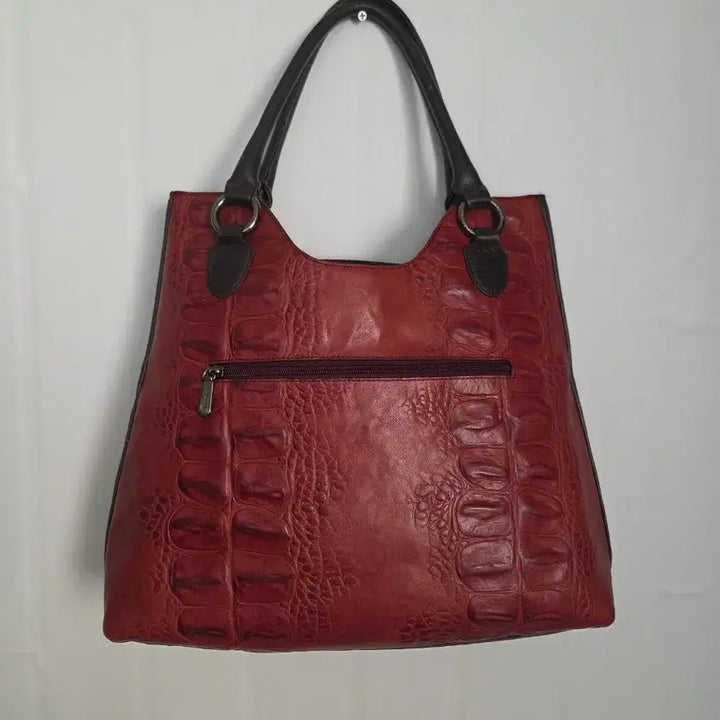 [BUNJANG] Pierre Cardin Red Crocodile Tote Bag / 피에르가르뎅 레드 크로커 토트백,숄더백