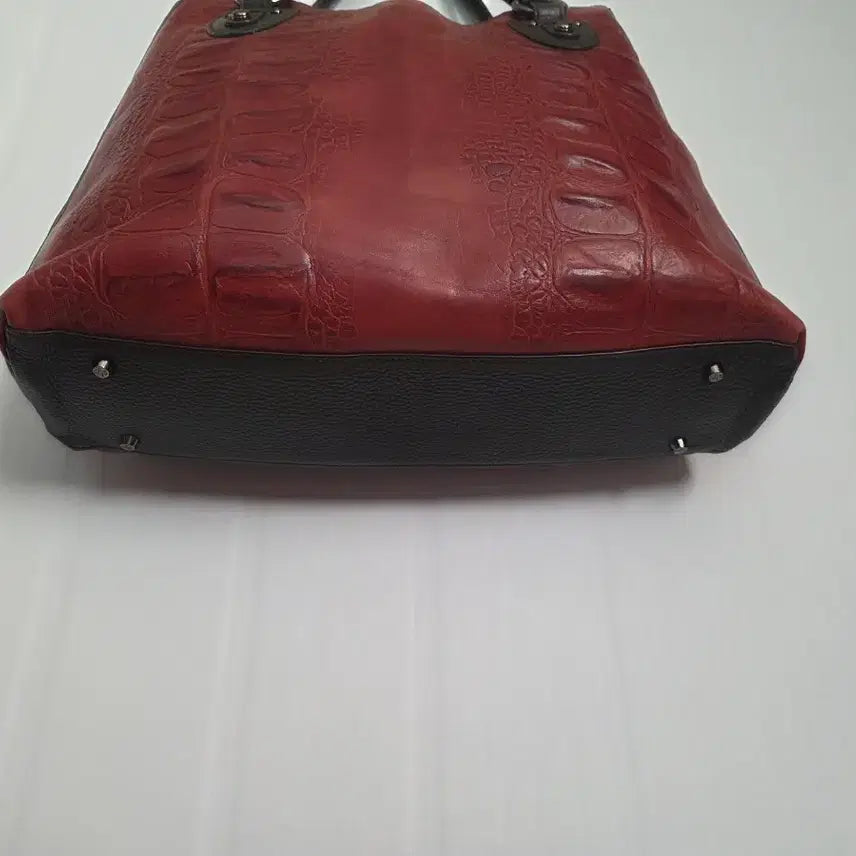 [BUNJANG] Pierre Cardin Red Crocodile Tote Bag / 피에르가르뎅 레드 크로커 토트백,숄더백