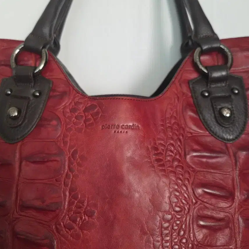 [BUNJANG] Pierre Cardin Red Crocodile Tote Bag / 피에르가르뎅 레드 크로커 토트백,숄더백