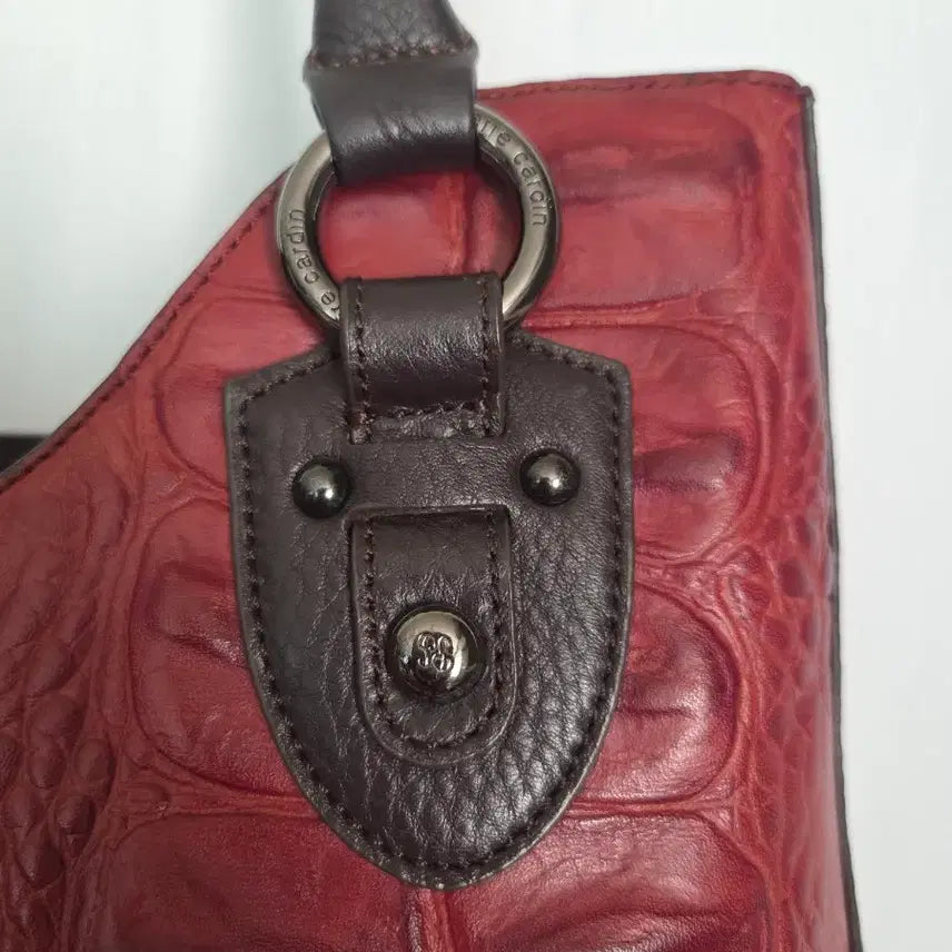 [BUNJANG] Pierre Cardin Red Crocodile Tote Bag / 피에르가르뎅 레드 크로커 토트백,숄더백