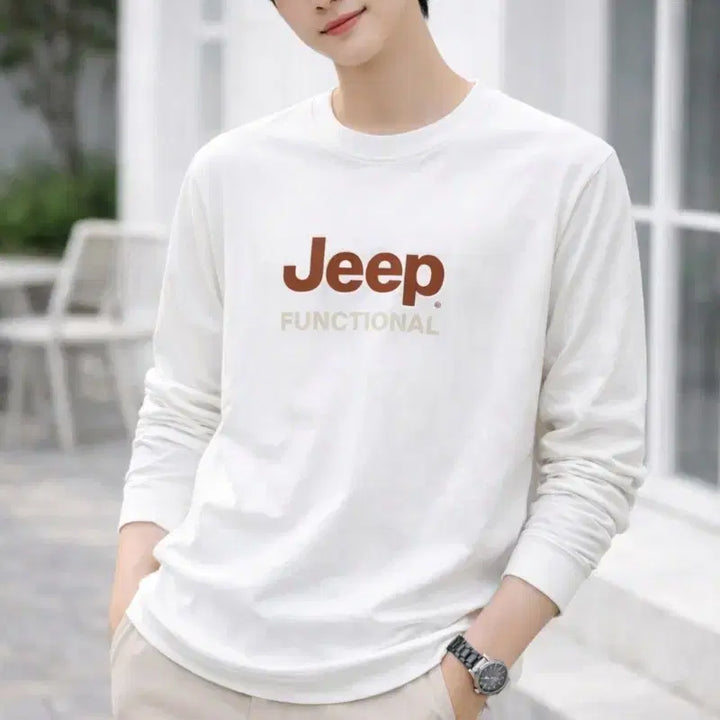 [BUNJANG] Jeep Functional Long Sleeve T-shirt White / A급/100/Jeep 짚 기능성(펑셔널)긴팔 티 화이트