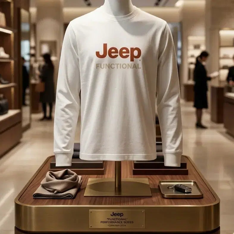 [BUNJANG] Jeep Functional Long Sleeve T-shirt White / A급/100/Jeep 짚 기능성(펑셔널)긴팔 티 화이트