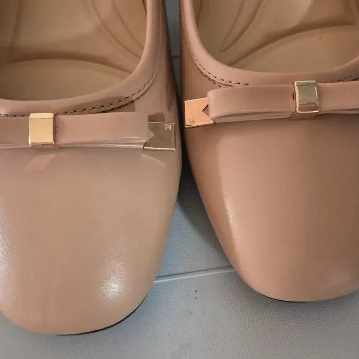 [BUNJANG] Pink Beige Ribbon Pumps Handmade Shoes / (새상품)발편한 핑크 베이지 리본 펌프스 수제화