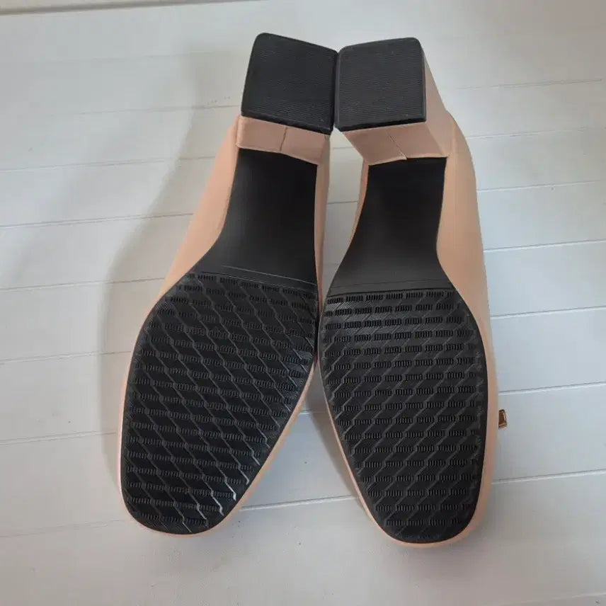[BUNJANG] Pink Beige Ribbon Pumps Handmade Shoes / (새상품)발편한 핑크 베이지 리본 펌프스 수제화