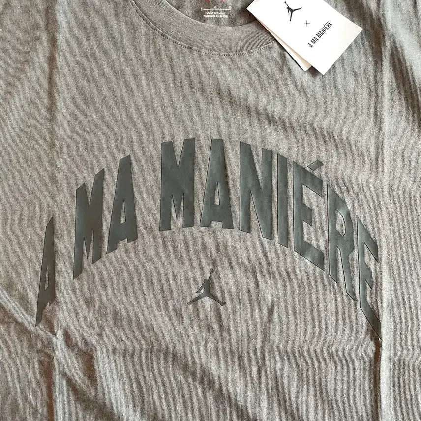 [BUNJANG] Jordan x A Ma Maniére Flat Pewter Short Sleeve T-shirt / 조던 x 아마 마니에르  플랫 퓨터 반팔티 (새제품. L .105)