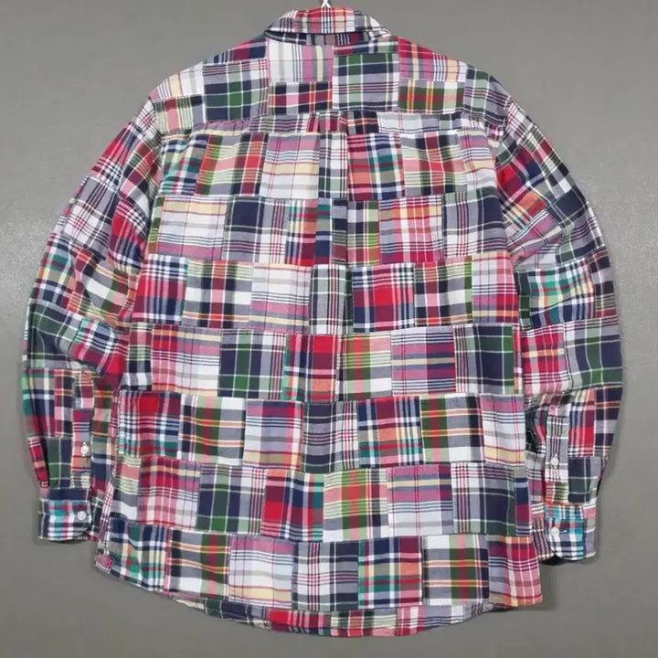 [BUNJANG] Savile Row Madras Patchwork Shirt (Size 95) / 새빌로우 마드라스 패치워크 셔츠(95)