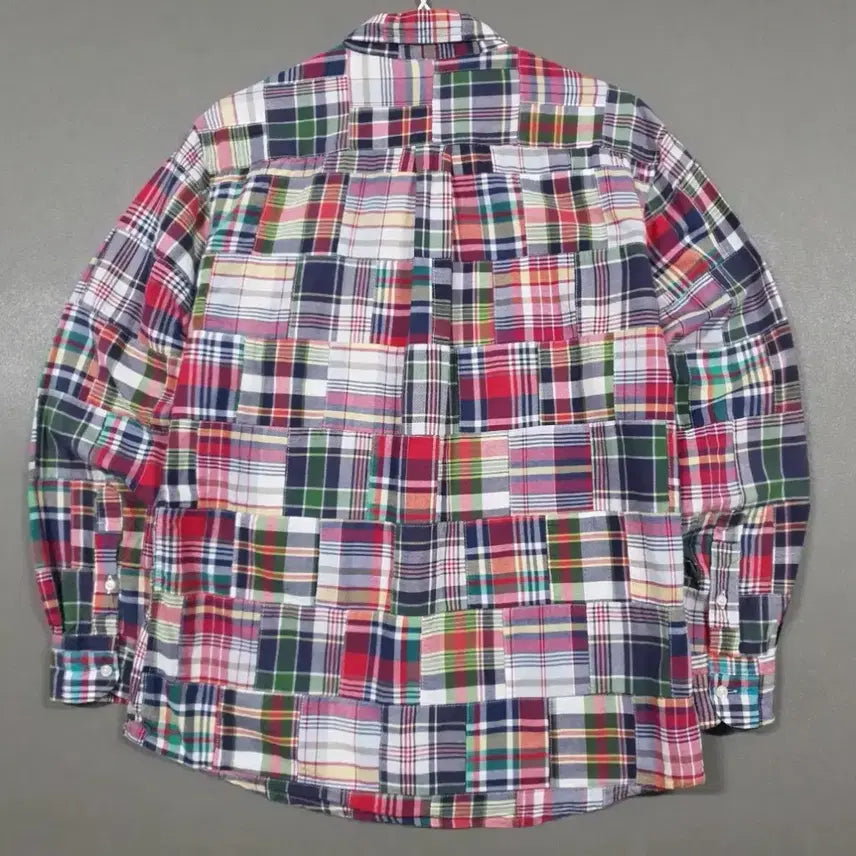 [BUNJANG] Savile Row Madras Patchwork Shirt (Size 95) / 새빌로우 마드라스 패치워크 셔츠(95)