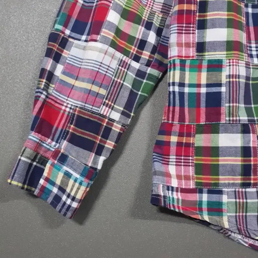 [BUNJANG] Savile Row Madras Patchwork Shirt (Size 95) / 새빌로우 마드라스 패치워크 셔츠(95)