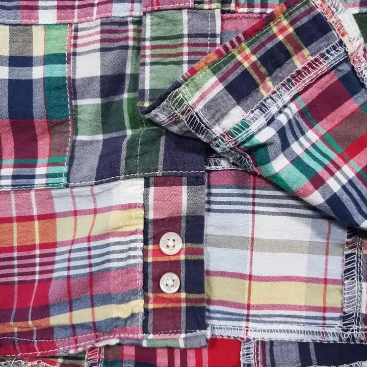 [BUNJANG] Savile Row Madras Patchwork Shirt (Size 95) / 새빌로우 마드라스 패치워크 셔츠(95)