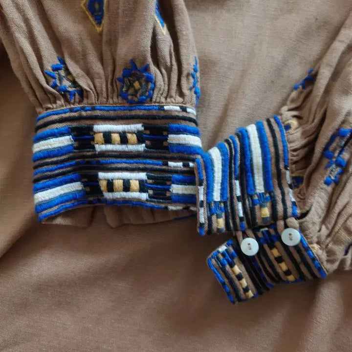 [BUNJANG] Ethnic Style Brown Dress / 에스닉 스타일 브라운 원피스