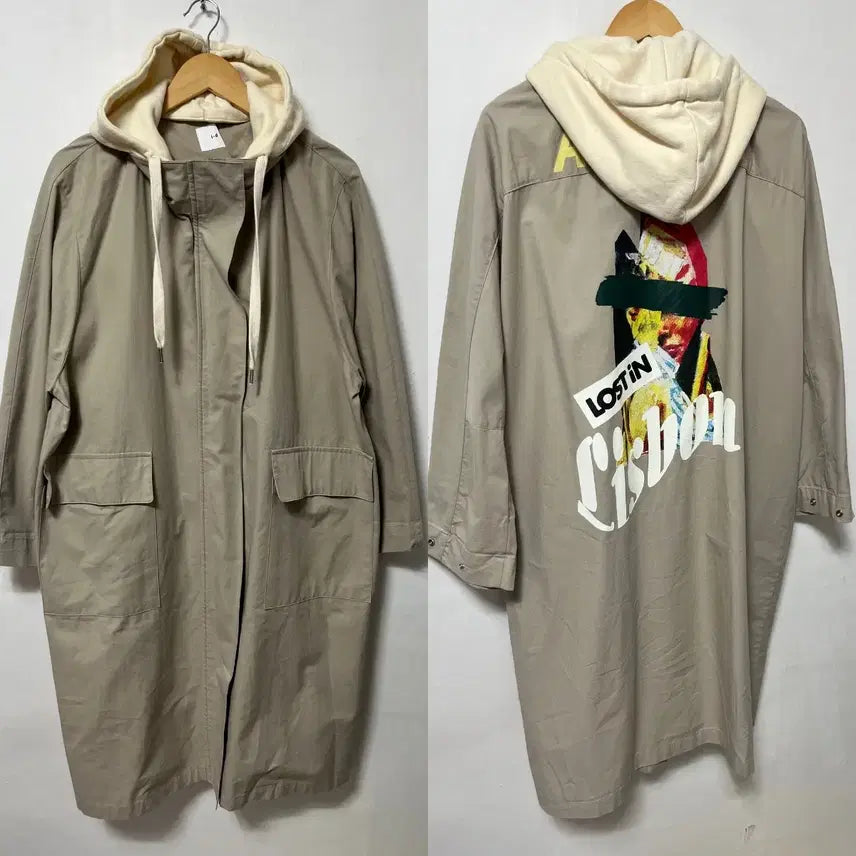 [BUNJANG] Free i-d Oversized Hooded Long Field Coat / Free i-d 루즈핏 후드 롱 야상 코트 정품