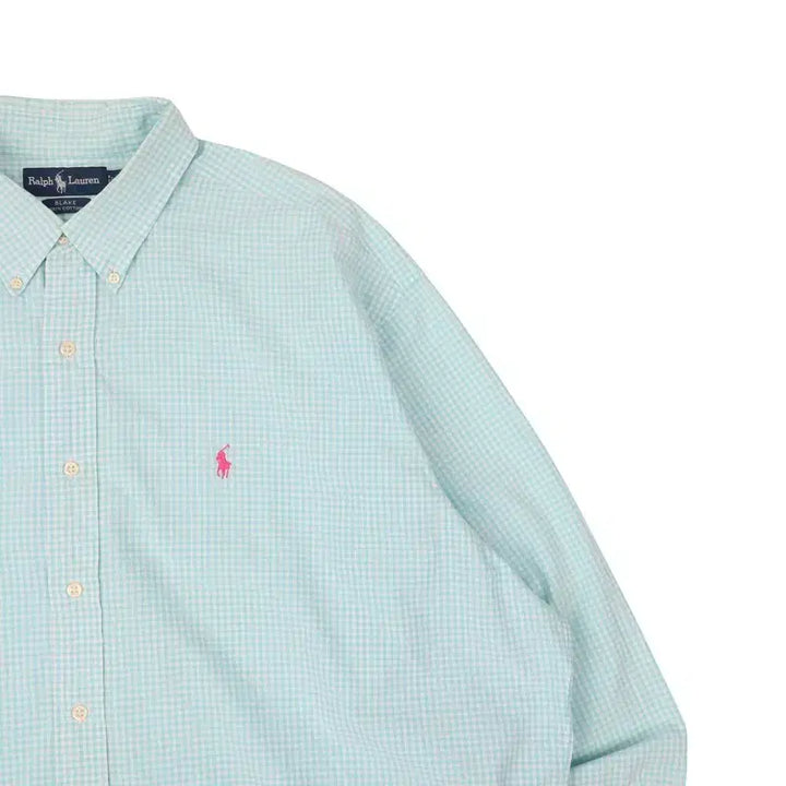 [SOLD OUT] 폴로 랄프로렌 민트 깅엄 체크 블레이크 셔츠