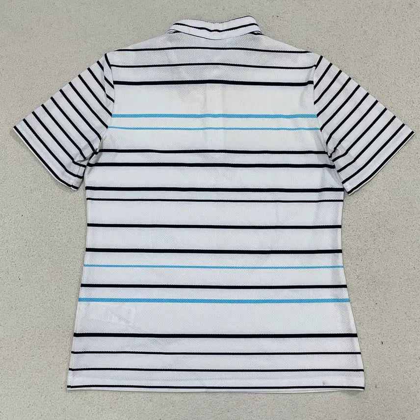 [BUNJANG] Greenjoy Striped Half-Zip Polo Shirt / M 그린조이 스트라이프 반집업 카라 반팔티셔츠 0325-2