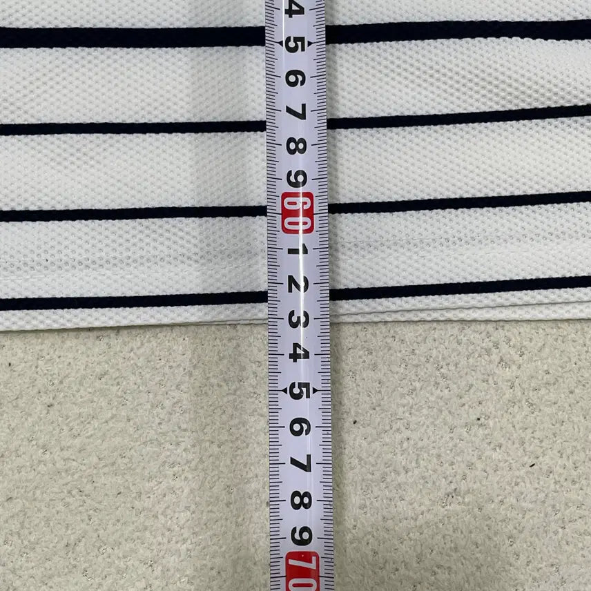 [BUNJANG] Greenjoy Striped Half-Zip Polo Shirt / M 그린조이 스트라이프 반집업 카라 반팔티셔츠 0325-2
